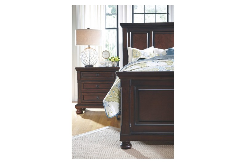 Porter Rustic Brown 7 Pc. Dresser, Mirror, Chest, Queen Sleigh Bed With 2  Storage Drawers, Nightstand